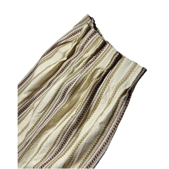 2 Vintage 1970s Pinch Pleat Curtains JC Penney Fashion Manor Embroidered Stripe - Picture 5 of 10